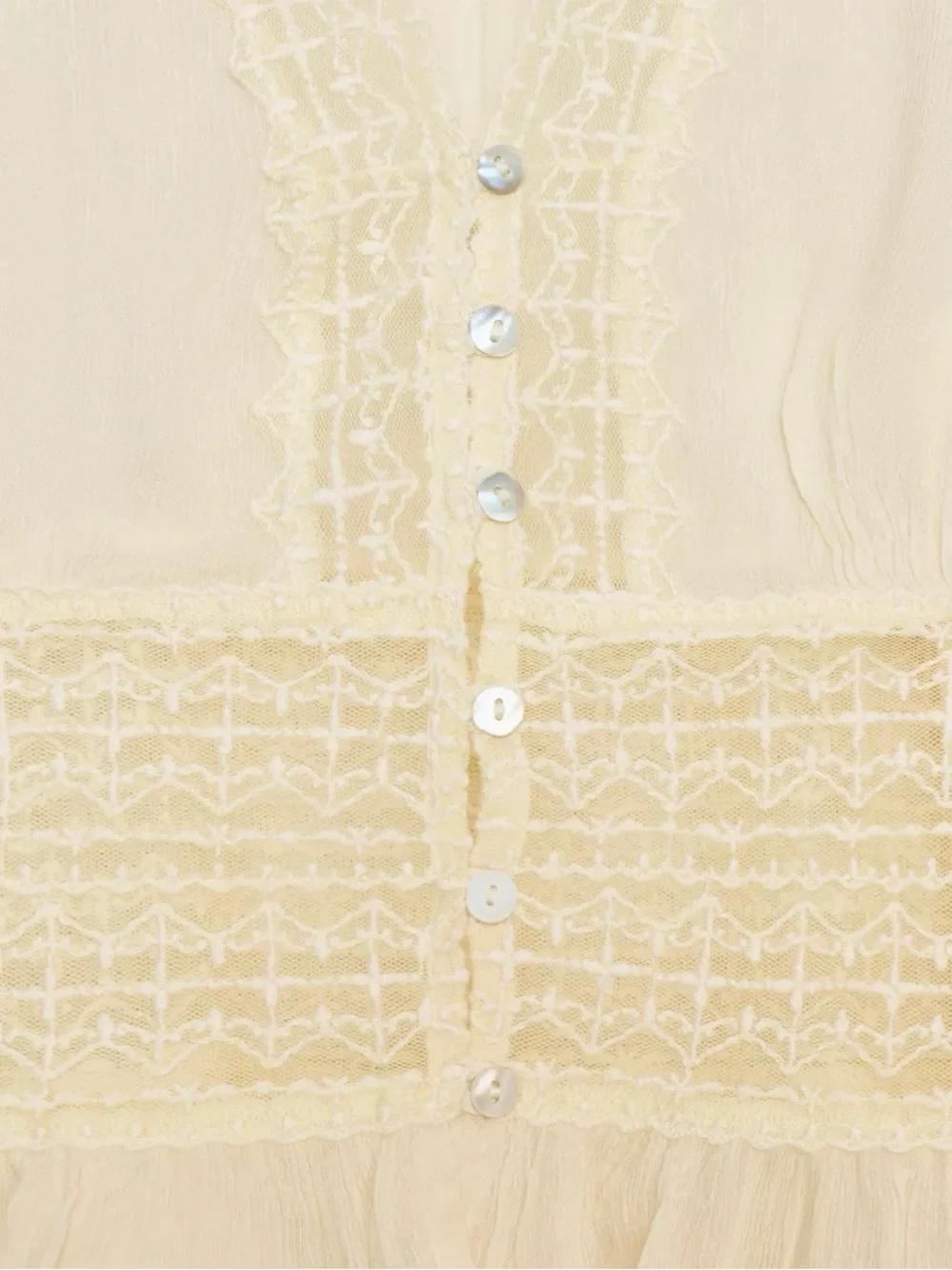 NWT ZARA GAUZE LACE SHIRT